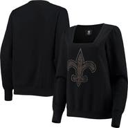 CUCE Women's Cuce Black New Orleans Saints Winners Square Neck Pullover Sweatshirt