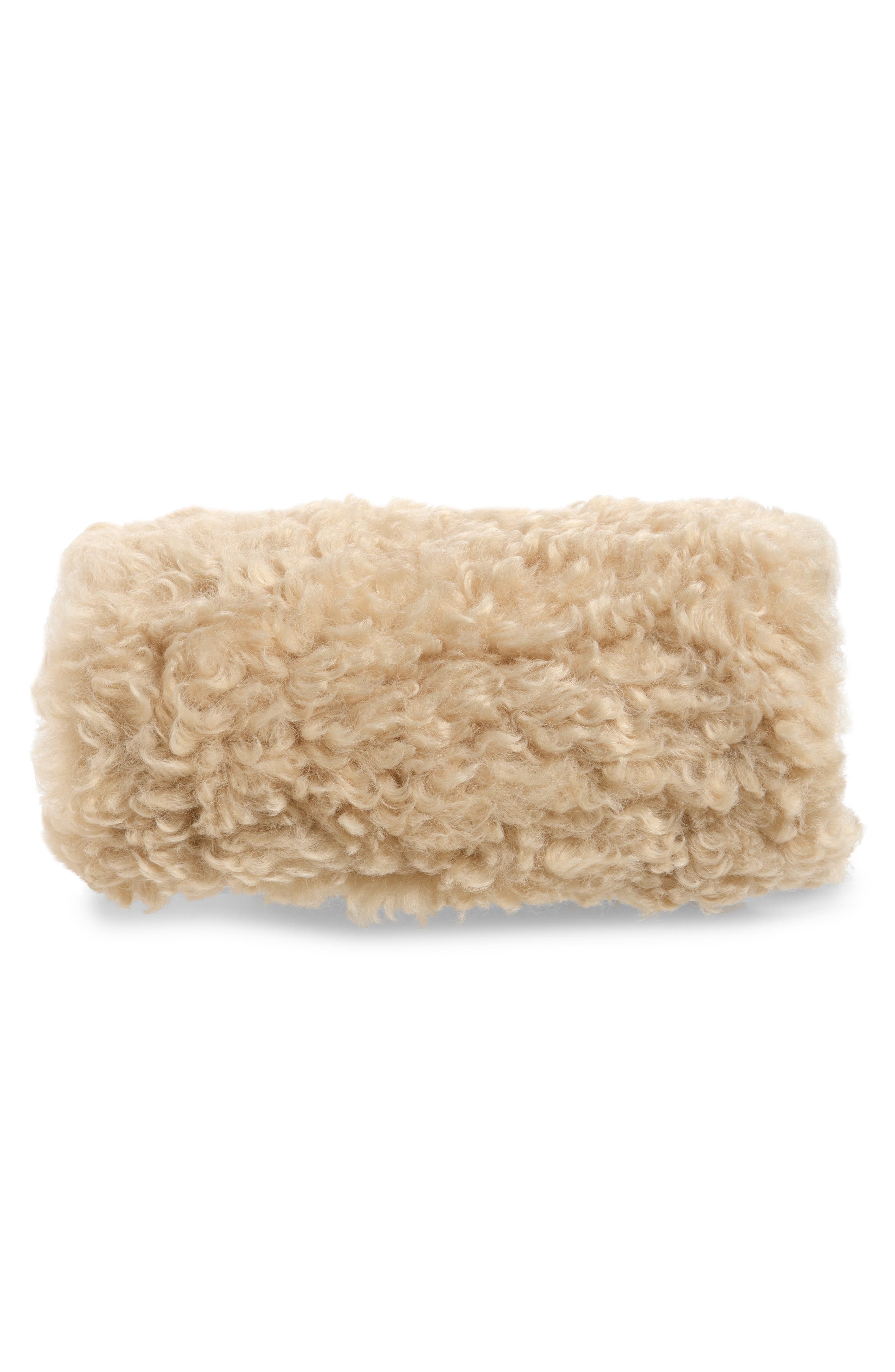 Logo Faux Fur Bracelet Pouch, Alternate, color, OAT
