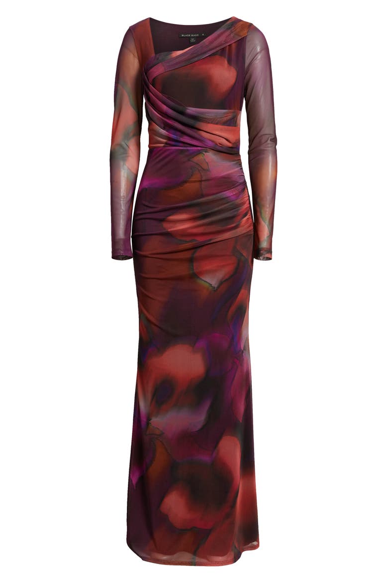 Lazul Long Sleeve Maxi Dress, Alternate, color, ABSTRACT PASQUE BLOSSOM