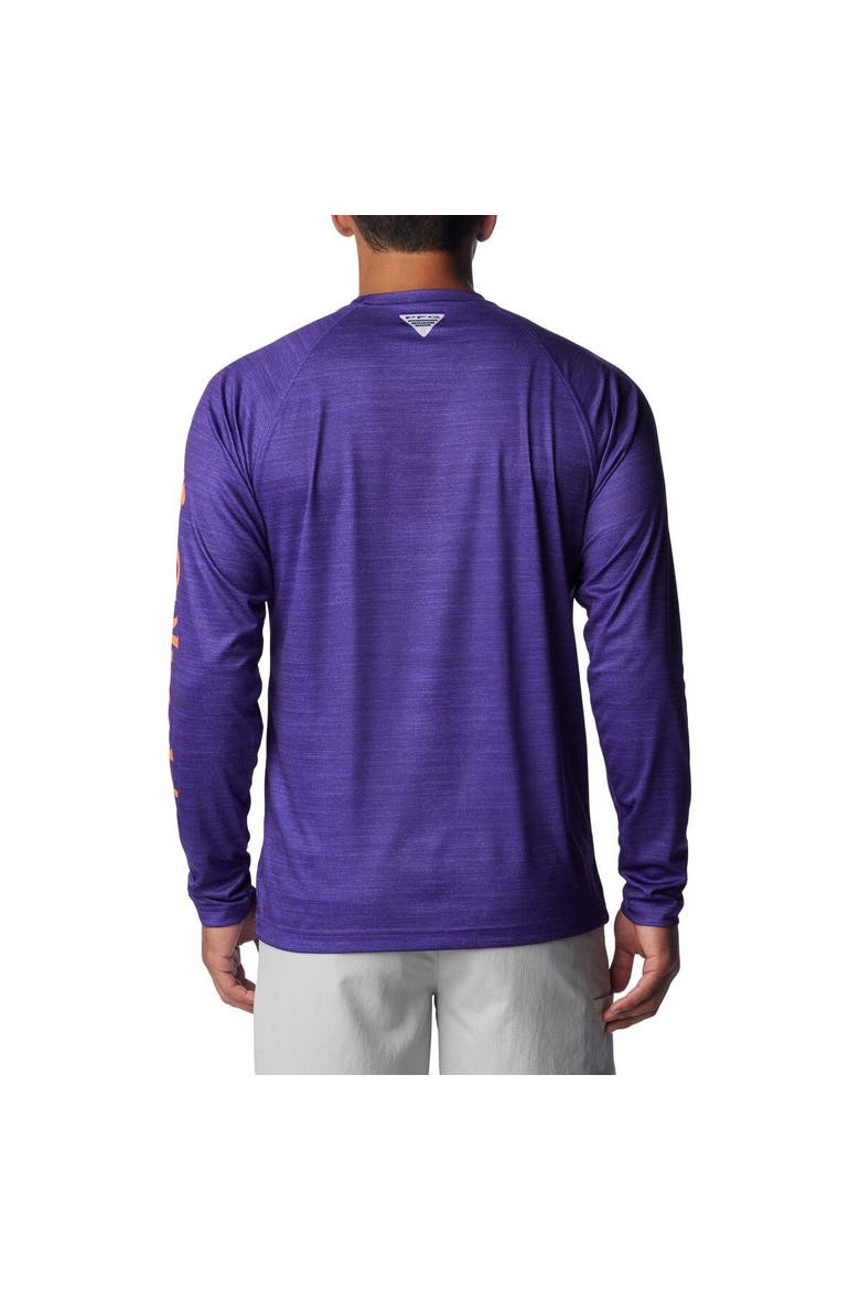 Men's Columbia  Purple Clemson Tigers PFG Terminal Tackle Omni-Shade Raglan Long Sleeve T-Shirt, Alternate, color, Purple