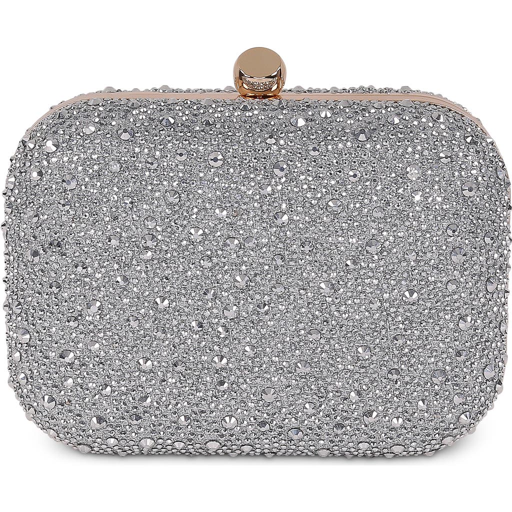 Jewel Badgley Mischka Celest Crystal Mini Minaudiere Clutch In Silver