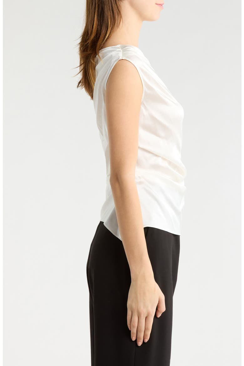 Phare One-Shoulder Stretch Silk Top, Alternate, color, IVORY