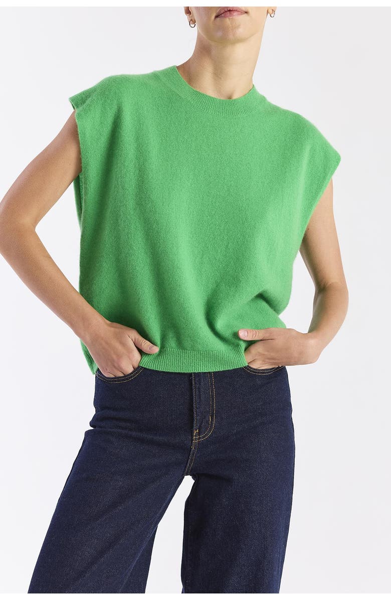 Brodie Pure Cashmere 100% Cashmere Tina Tank, Alternate, color, Spring Green