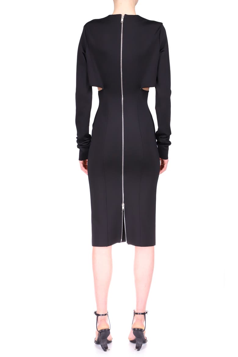 Long Sleeve Punto Milano Sheath Dress, Alternate, color, BLACK