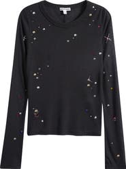 JADED LONDON Studded Long Sleeve Knit T-Shirt