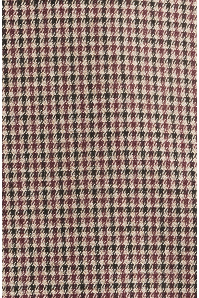 Houndstooth Double Breasted Blazer, Alternate, color, BURGUNDY