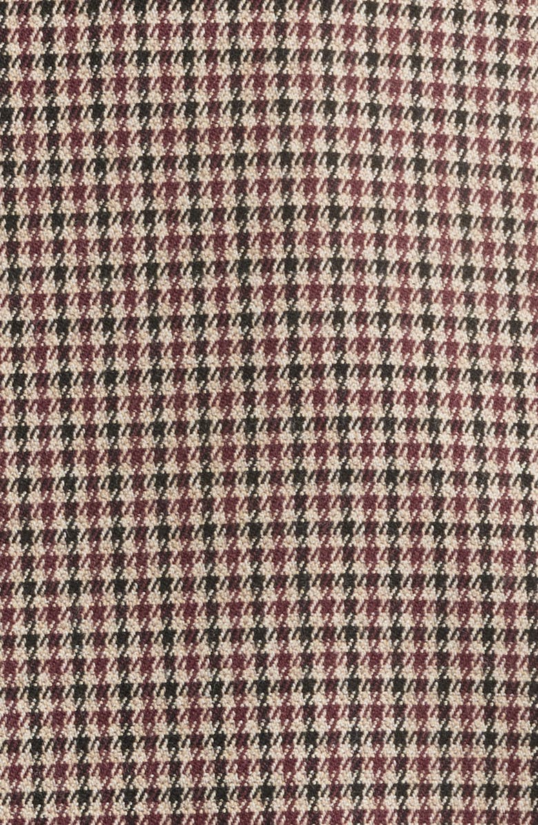 MANGO Houndstooth Double Breasted Blazer, Alternate, color, Burgundy