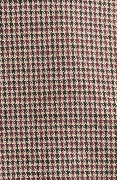 Mango Houndstooth Double Breasted Blazer In Brown