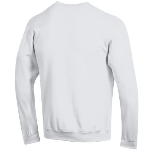 Champion White Michigan Wolverines Basic Arch Fleece Pullover Sweatshirt