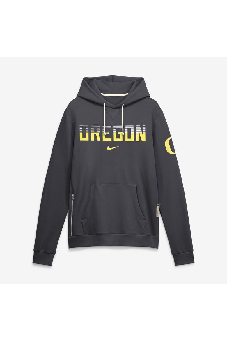 Men's Nike Anthracite Oregon Ducks 2026 Sideline Standard Issue Dri-FIT Hoodie, Main, color, Anthracite