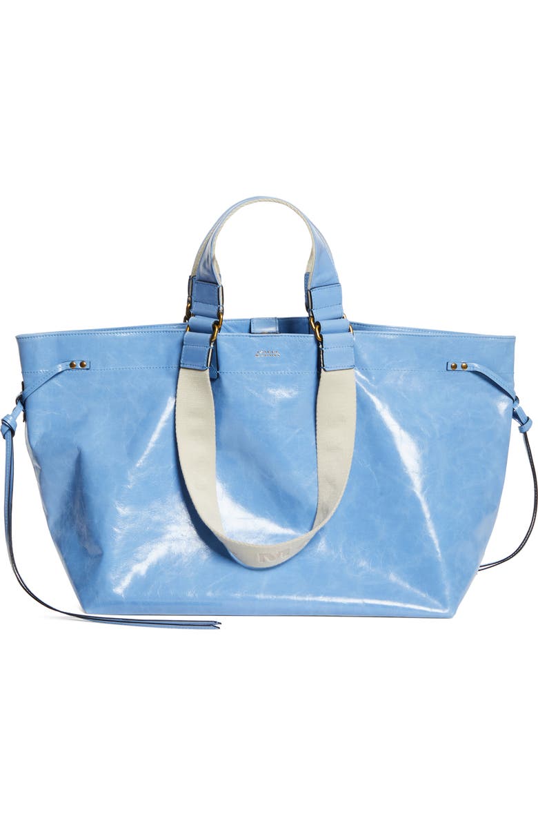 Isabel Marant Wardy Leather Shopper Tote, Main, color, Faded Blue