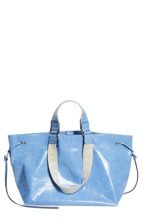 Isabel Marant Wardy Leather Shopper Tote In Blue
