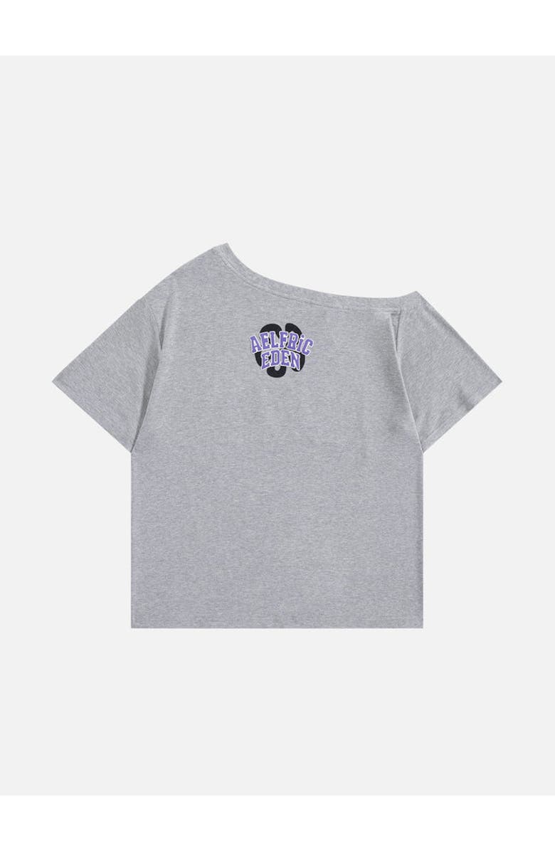 AELFRIC EDEN Flower Off-The-Shoulder Tee, Alternate, color, Grey
