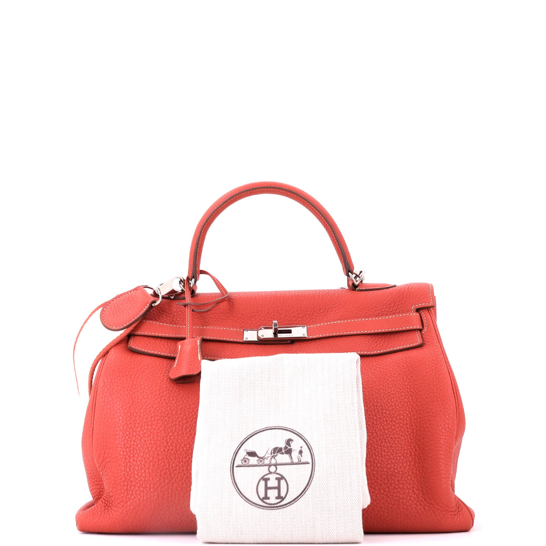 Kelly Amazone Handbag Orange Togo with Palladium Hardware 35, Alternate, color, Red