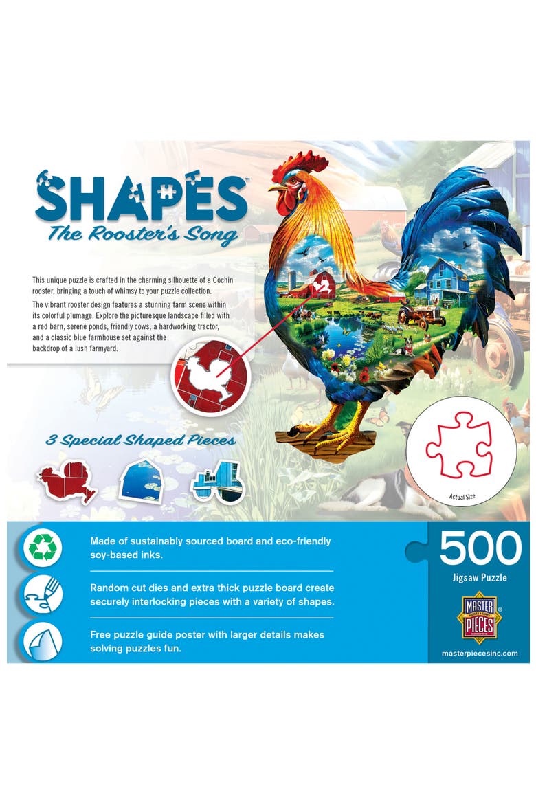 The Rooster's Song 500pc Shaped Puzzle, Alternate, color, Multicolor