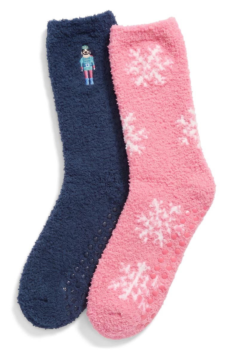 2-Pack Cozy Crew Socks, Main, color, NAVY