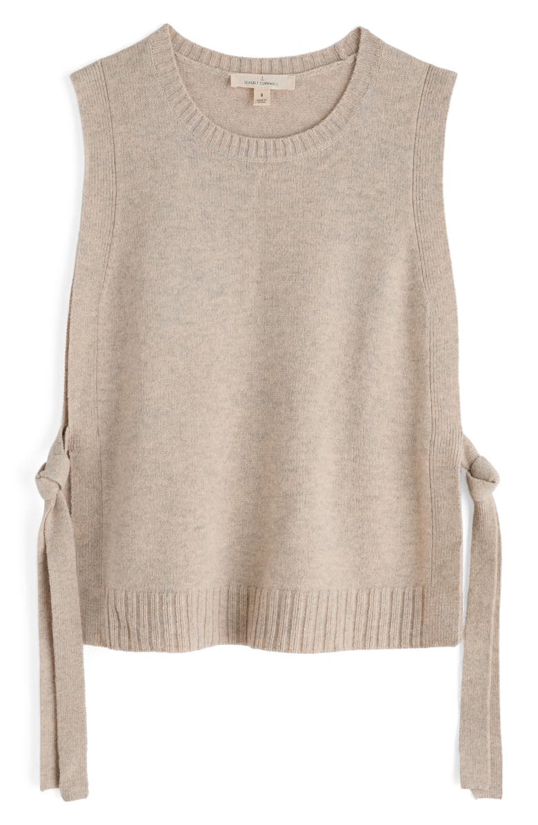 Seasalt Cornwall Sea Aster Merino Wool Blend Side Tie Sweater Vest, Alternate, color, Knit Melange Aran