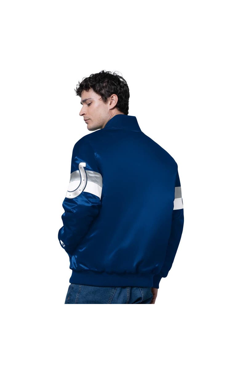 STARTER Men
s Starter Royal Indianapolis Colts Triple Option Satin Varsity Full-Snap Jacket, Alternate, color, Royal