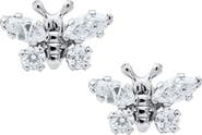 Mignonette Butterfly Birthstone Sterling Silver Earrings