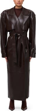 Naked Wardrobe Faux Leather Trench Coat