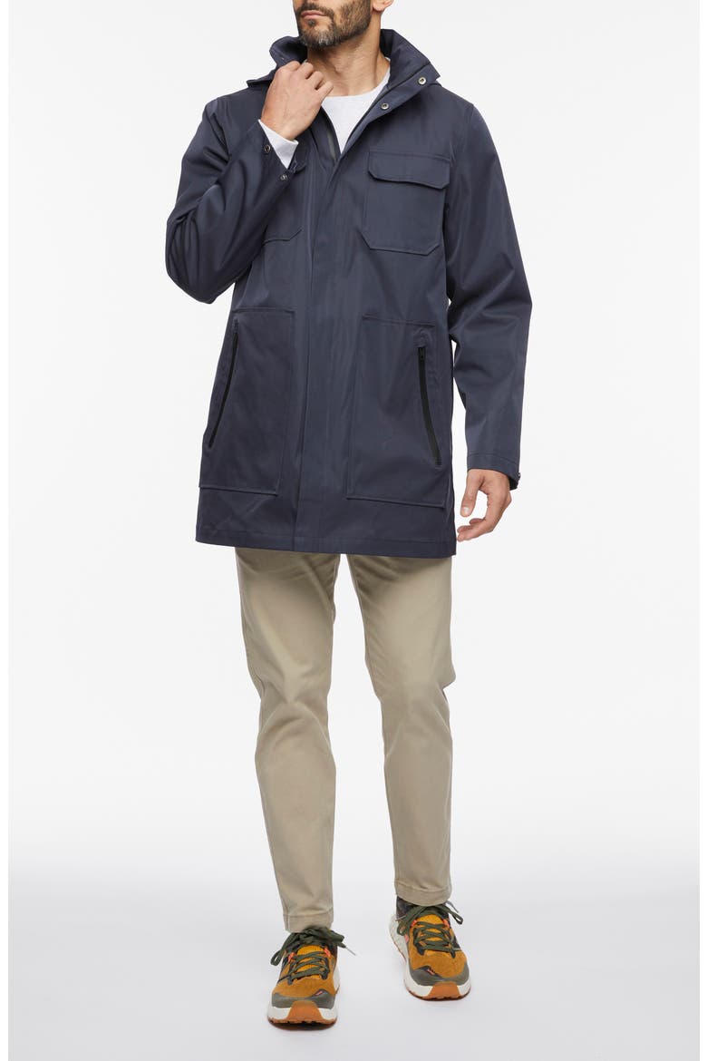 Tech Water Resistant Raincoat, Alternate, color, SPACEBLUE