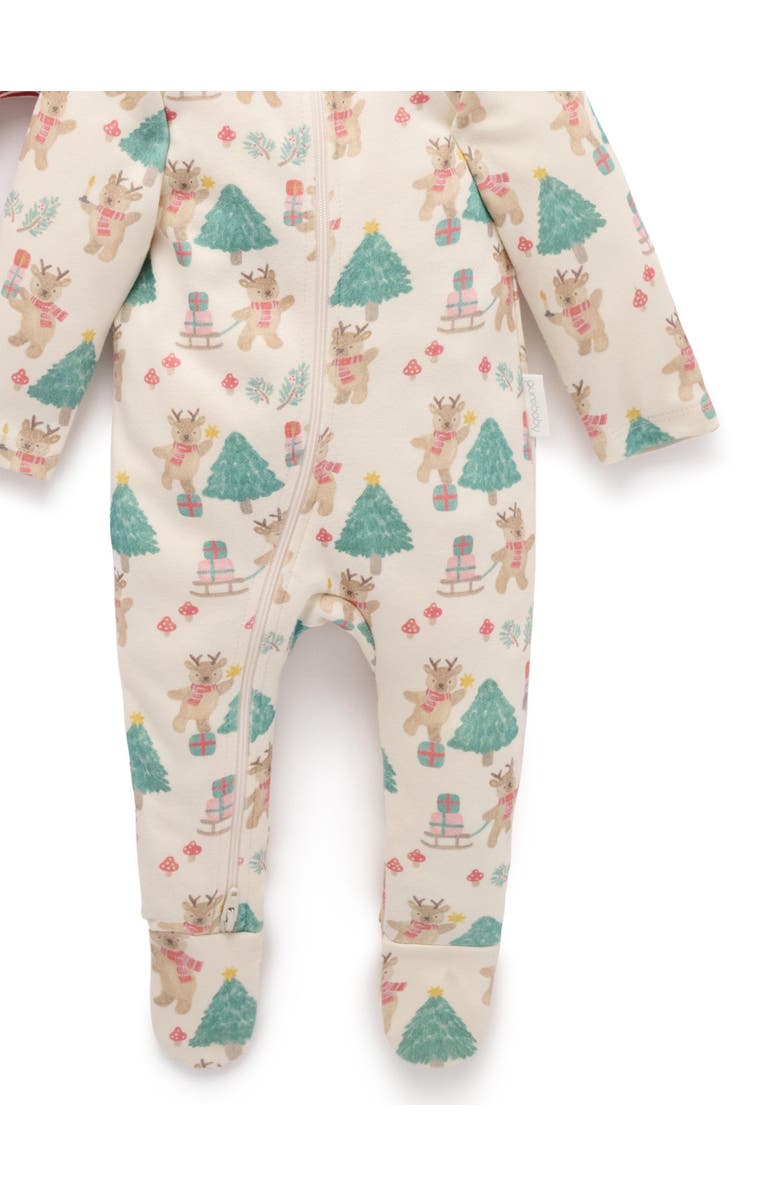 Purebaby 2 Pack Christmas Zip Footie, Alternate, color, Deer Christmas Print