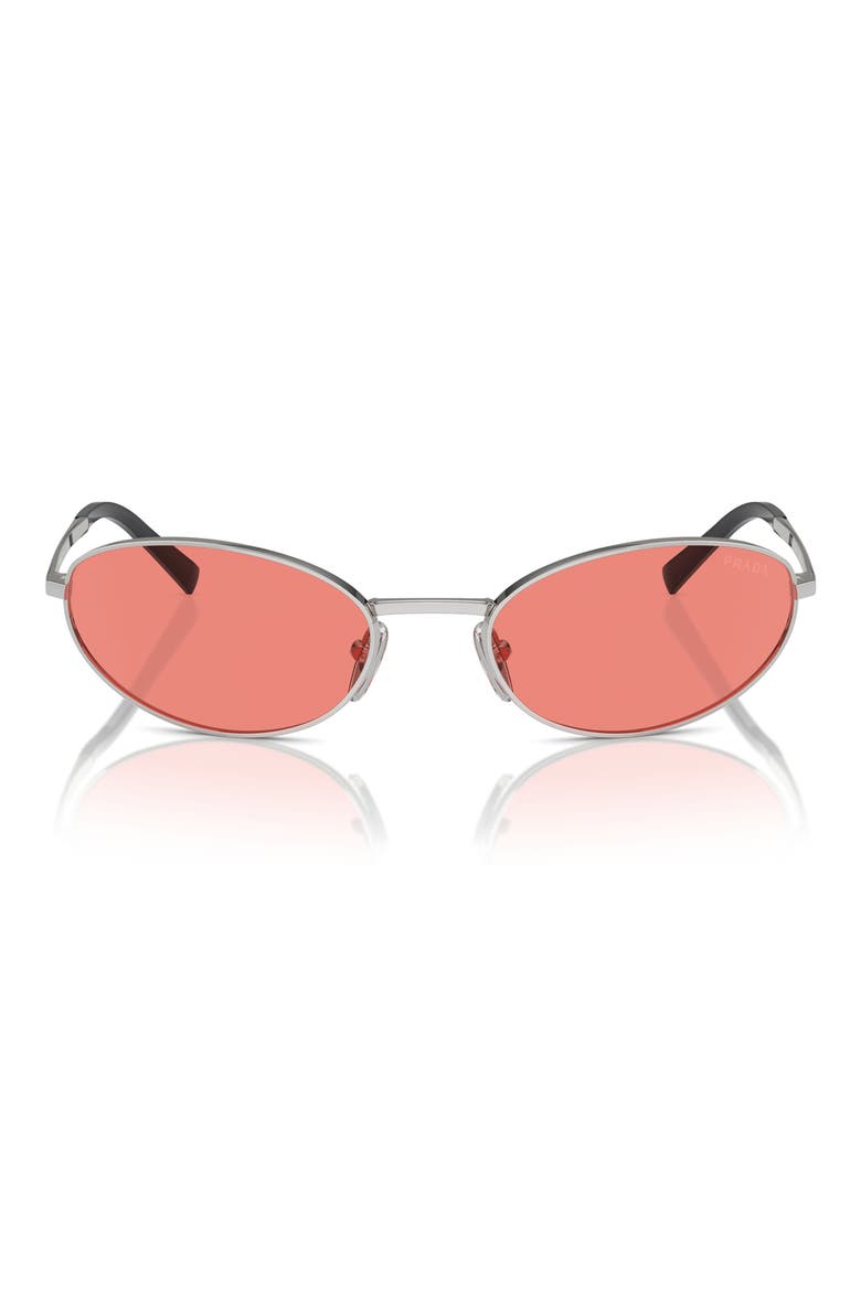 59mm Oval Sunglasses, Alternate, color, SILVER