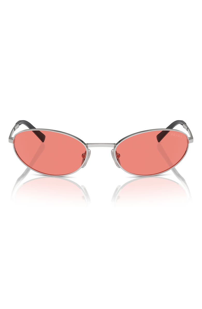 Prada 59mm Oval Sunglasses, Alternate, color, Silver