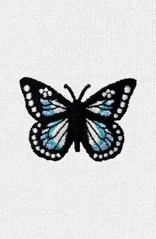 Dalix Butterfly Cropped Hoodie In White