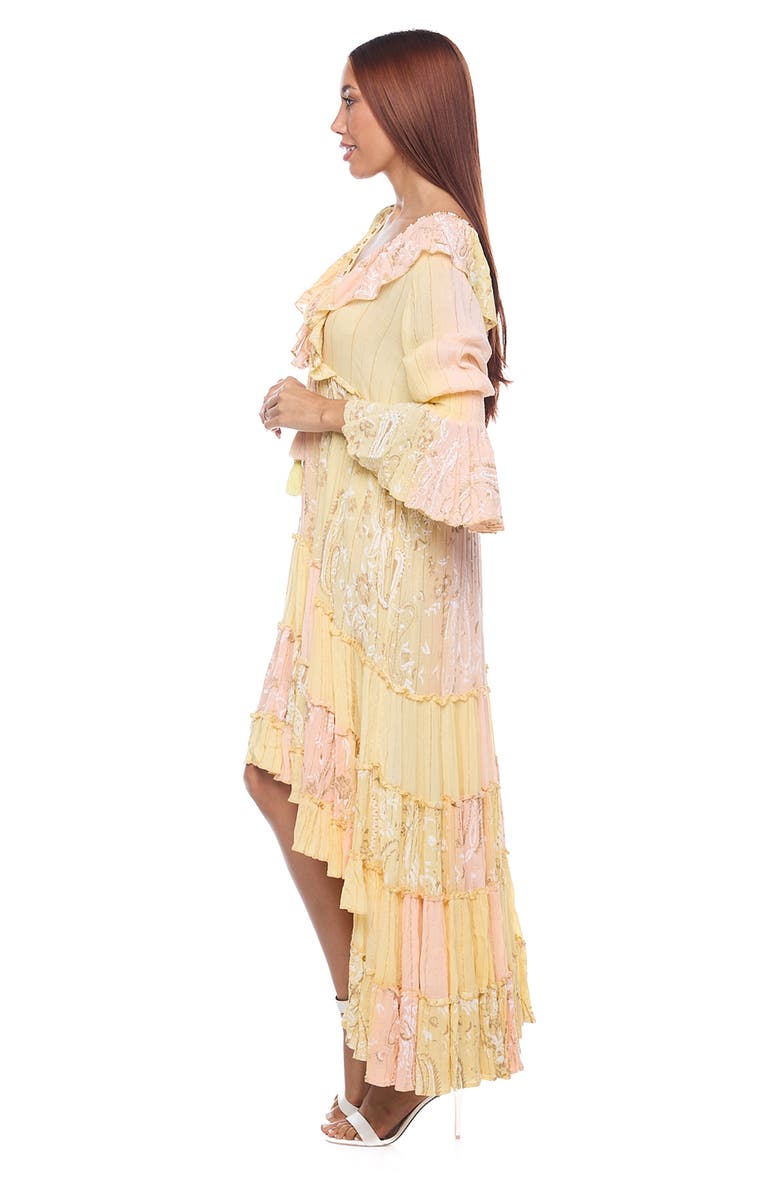 RANEES Long Sleeve High-Low Maxi Dress, Alternate, color, Yellow