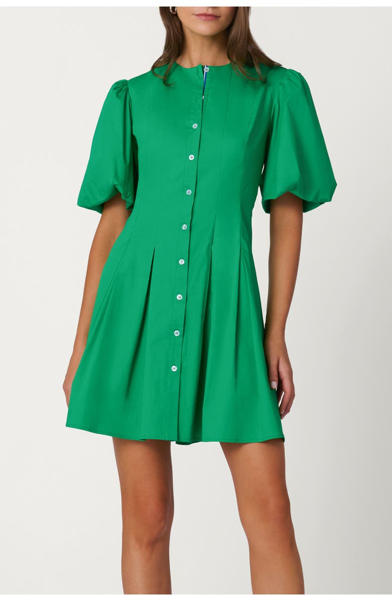 Shoshanna Cotton Poplin Angie Dress, Main, color, Spring Green