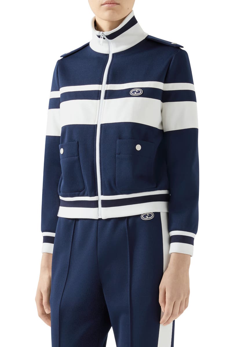 Gucci Stripe Piqué Track Jacket, Main, color,