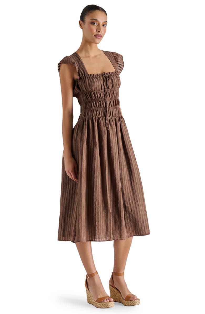 Steve Madden Maevelyn Midi Dress, Alternate, color, Bitter Chocolate