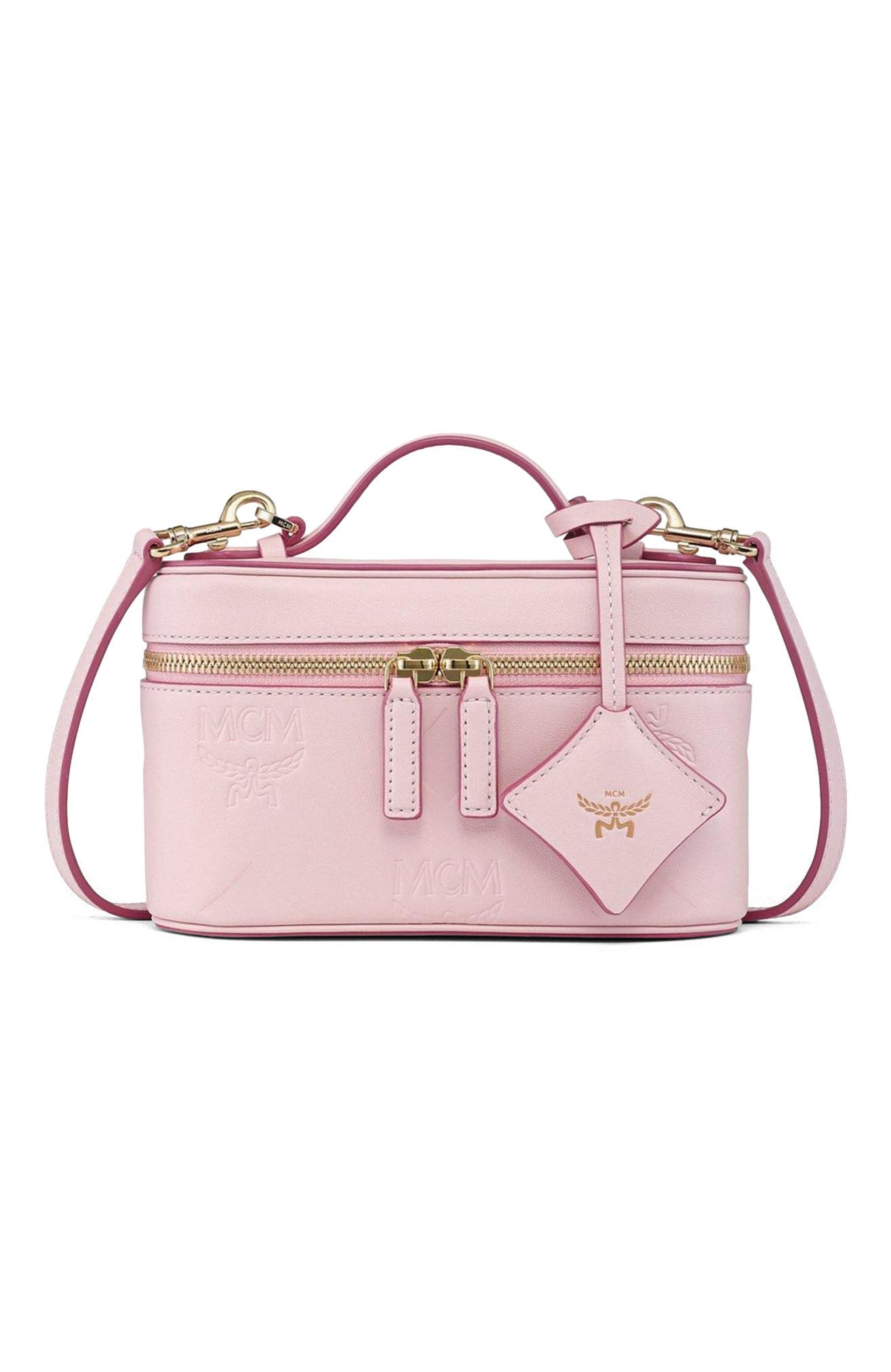 Aren Vanity Case in Maxi Monogram Leather, Main, color, Lotus