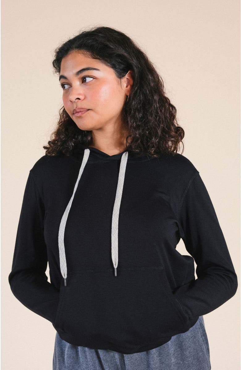 POPLINEN Betty Modal Hoodie, Alternate, color, Black