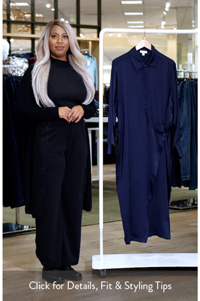 Long Sleeve Satin Shirtdress video