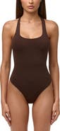 Naked Wardrobe Printed Racerback Bodysuit