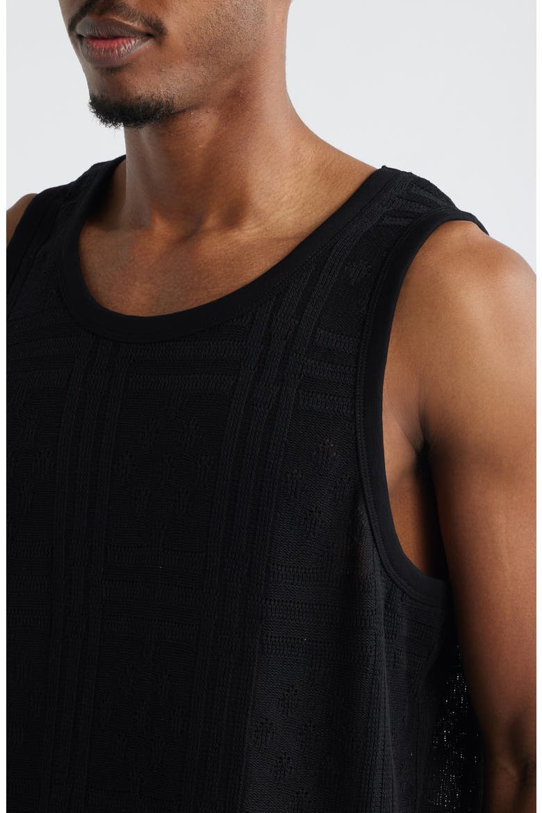 Huxley Cotton Blend Pointelle Tank, Alternate, color, BLACK