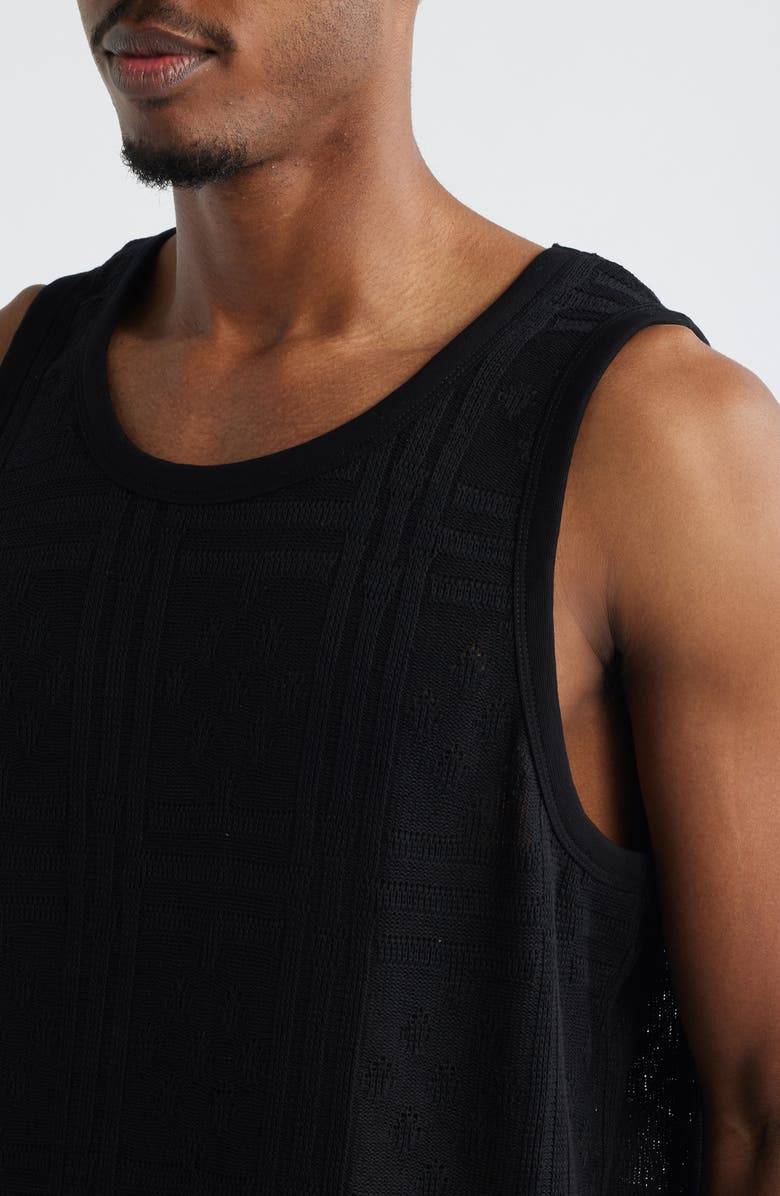 Les Deux Huxley Cotton Blend Pointelle Tank, Alternate, color, Black