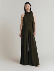 Ghost London Myla Crepe Halter Neck Jumpsuit