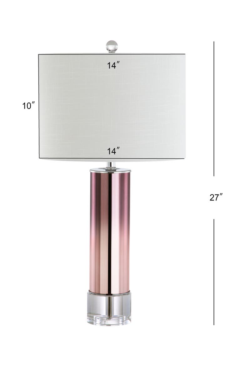 Edward 27" Glass /Crystal LED Table Lamp, Alternate, color, Rose Gold