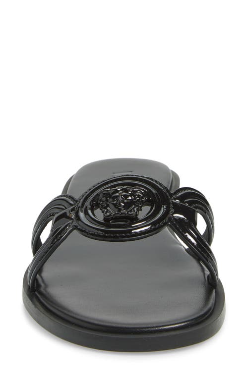Versace Medusa Logo Sandals In Black