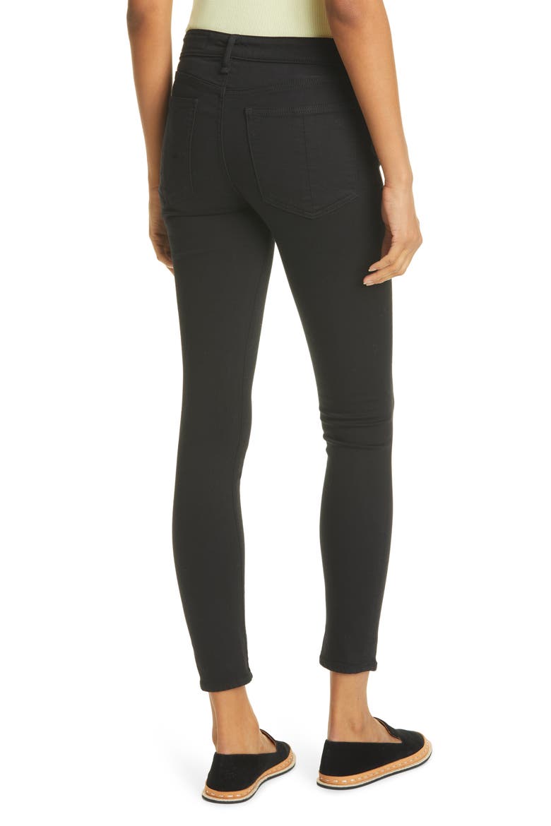 Cate Mid Rise Skinny Jeans, Alternate, color, BLACK