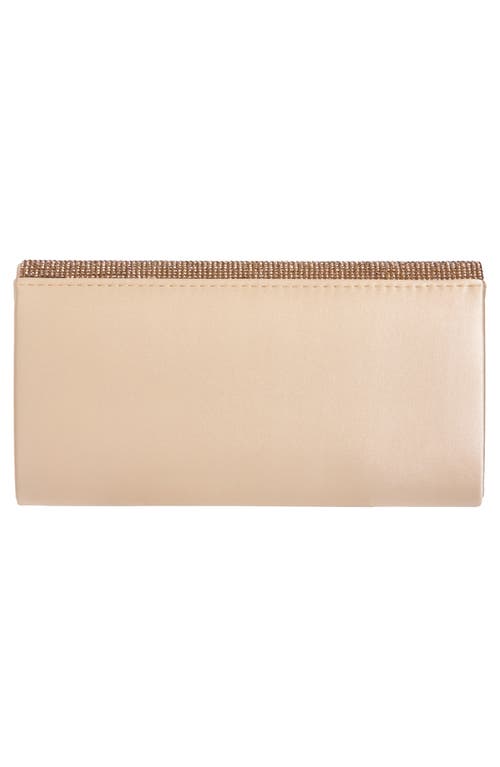 Lady Couture Chic Rhinestone & Satin Envelope Clutch In Gold