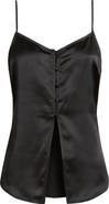 Open Edit Split Front Satin Button-Up Camisole