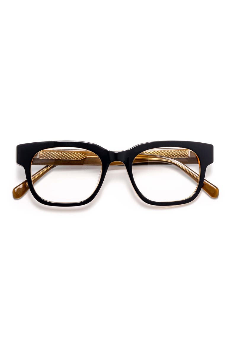 Numero Uno 49mm Rectangualr Readers, Alternate, color, MILKY BLACK / GREY / AMBER