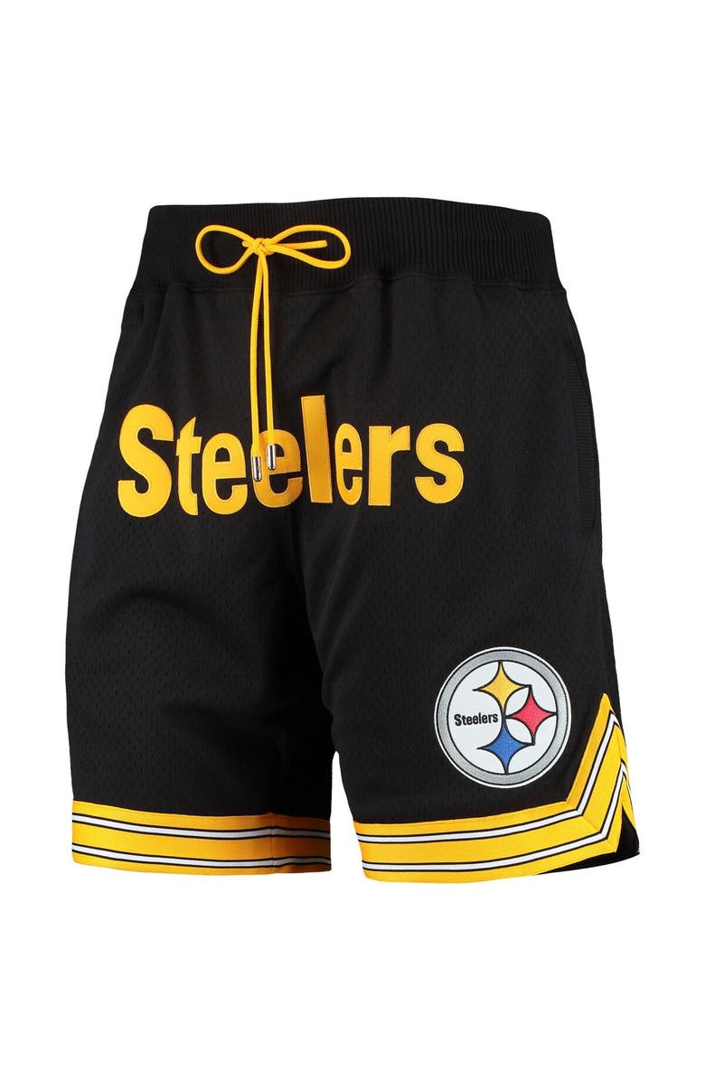 Mitchell & Ness Men's Mitchell & Ness Black Pittsburgh Steelers Just Don Gold Rush Shorts, Alternate, color, Black