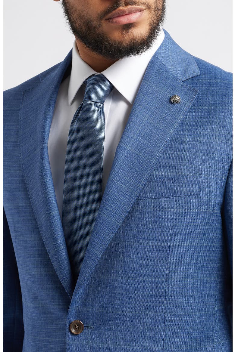 Esprit Blue Mélange Plaid Super 120s Wool Suit, Alternate, color, BLUE