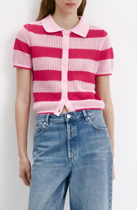 Stripe Open Stitch Cardigan