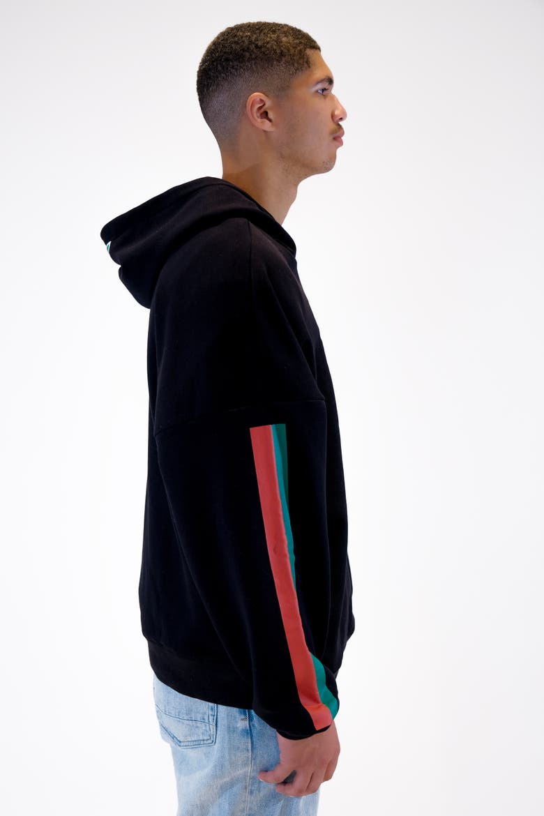 Label Logo Side Pocket Hoodie, Alternate, color, Black